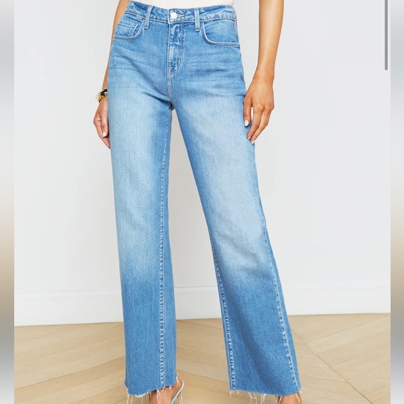L'AGENCE Tiana High Rise Wide Leg Jeans in Seneca